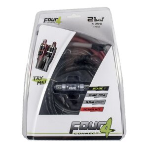 Tápkábel készlet 4Connect Stage 1 50mm2, erős és megbízható audio- és hangtechnikai csatlakozáshoz.