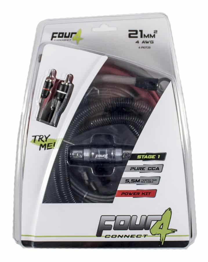 Tápkábel készlet 4Connect Stage 1 50mm2, erős és megbízható audio- és hangtechnikai csatlakozáshoz.