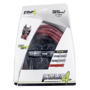 Tápkábel készlet 4Connect Stage 1 50mm2, 4-PKIT50, audio és hangszóró csatlakozáshoz.
