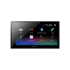 Autórádió Pioneer DMH-A340DAB DAB+ rádió és Bluetooth-képes autós kijelző, érintőképernyős, USB csat.