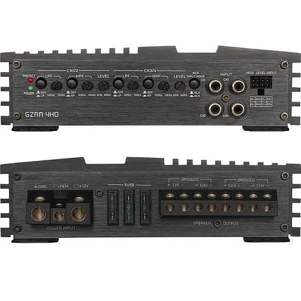 GZAR 4CH hangfal erősítő, audio erősítő készülék, hangszóró csatlakozással, kiváló hangminőség.