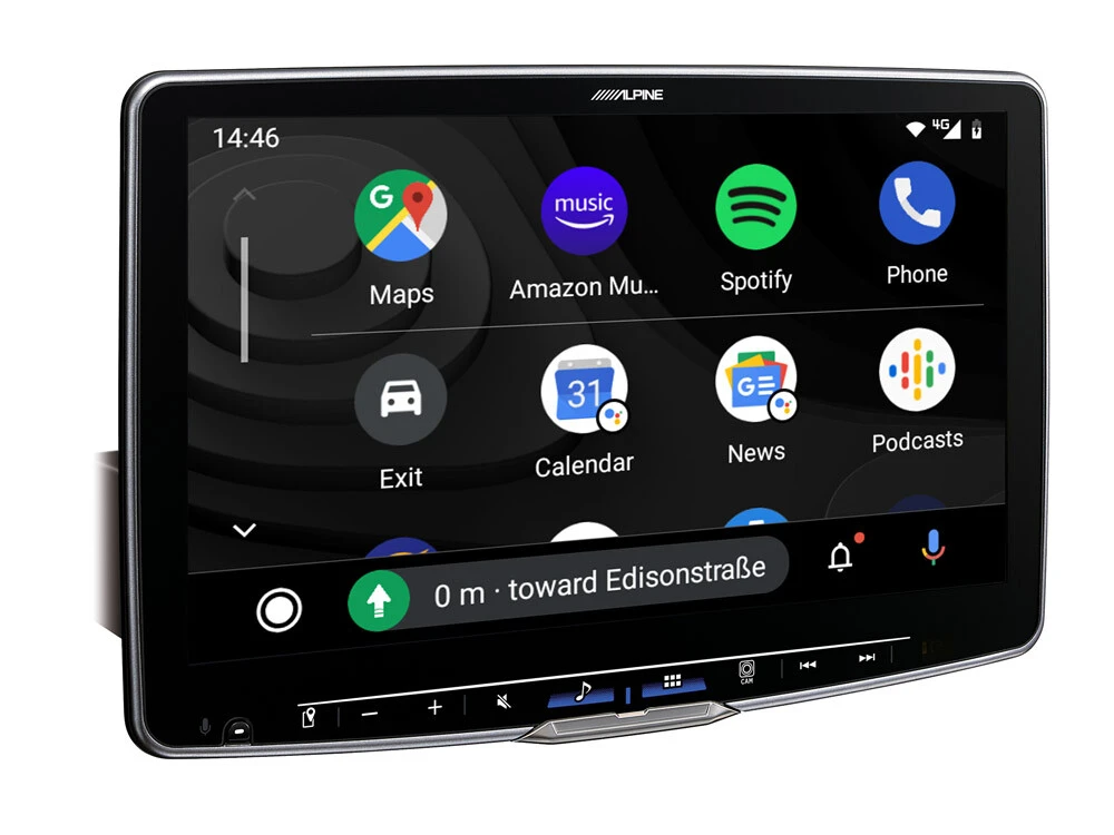 Alpine iLX-F115D autós multimédiás lejátszó, érintőképernyős kijelző, navigáció és Bluetooth funkció.