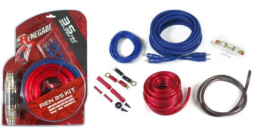 Tápkábel készlet Renegade REN35KIT, 35mm2, erősítő és hangfal csatlakozáshoz.