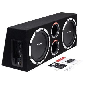 Aktív subwoofer Vibe SLICKV12TA-V2 házban, kiváló hangminőség és mély basszus a hangzás élményéhez.