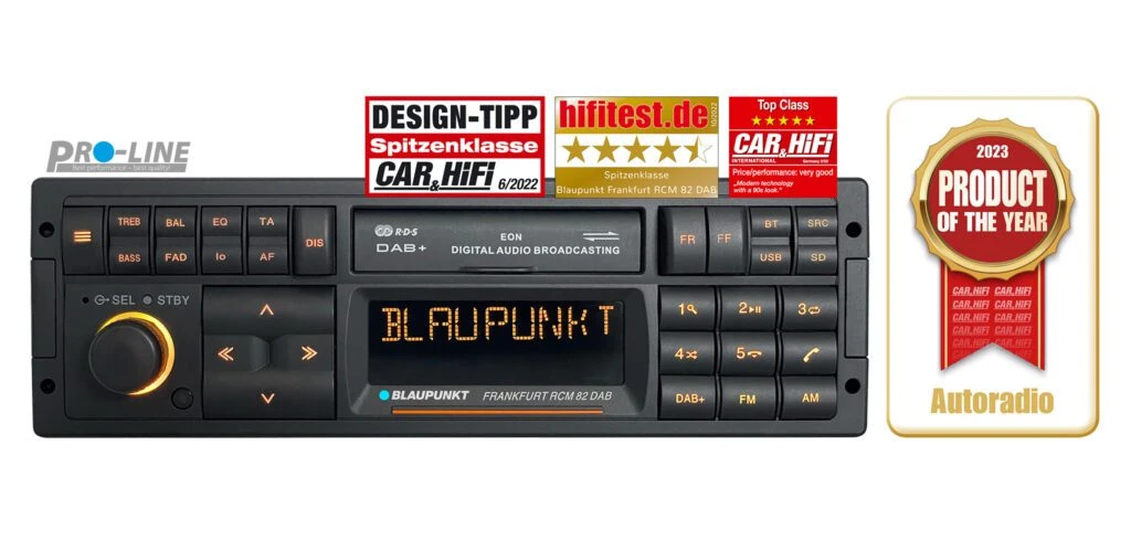 Autórádió Blaupunkt Frankfurt RCM 82 DAB DAB+ rádió és modern autós hangszóró, kiváló hangminőséggel.