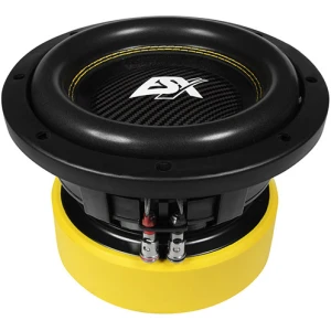 Magas teljesítményű subwoofer ESX QXE8D2, kiváló hangzás és mély basszus a hangszórók között.
