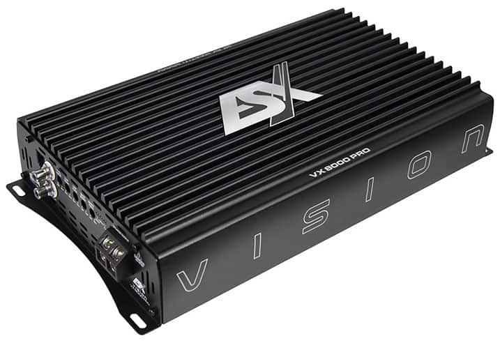 Autó erősítő ESX VX8000 PRO kiváló hangminőségért és teljesítményért.
