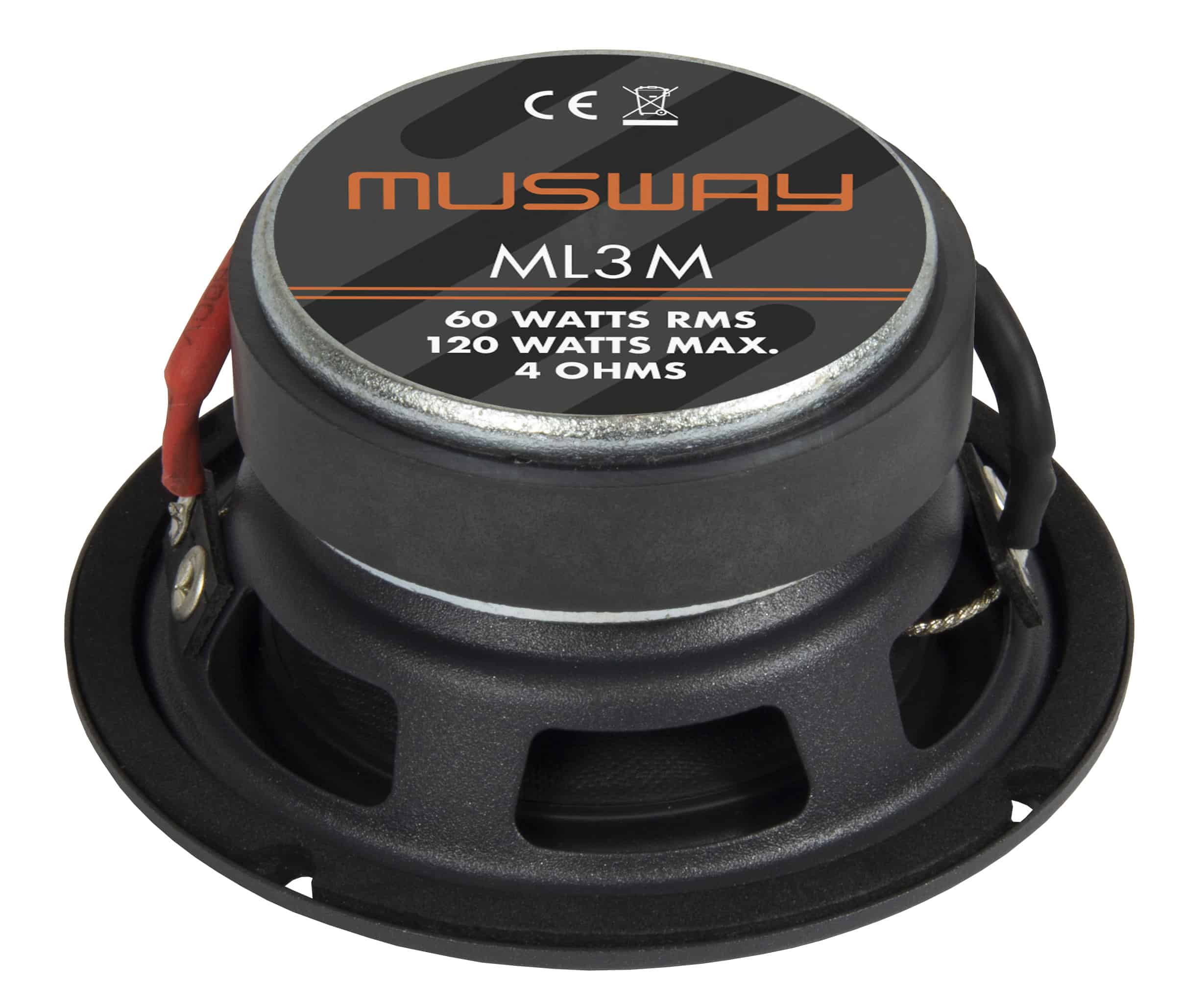 Autóhangszóró Musway ML3M, 60W RMS, 120W max teljesítmény, 4 ohm impedance.