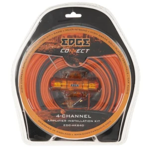 Edge EDC-AK840 4-csatornás erősítő telepítő készlet, szigetelt kábelekkel.