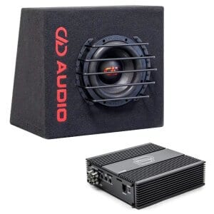 Autó erősítő Digital Designs M45 és Subwoofer házban.