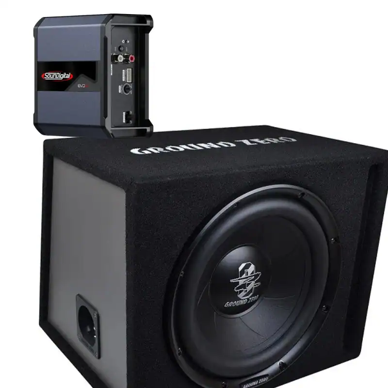 NTAUDIO hangszerkészlet, SounDigital SD400.2 EVO5.0 erősítő és Ground Zero GZIB 30BR mélynyomó, kivá.